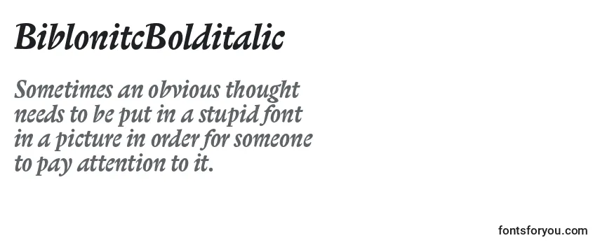 BiblonitcBolditalic Font