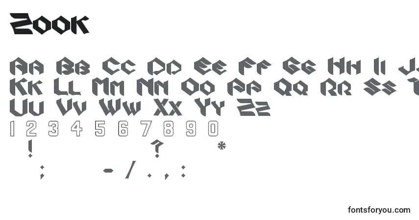 Czcionka Zook – alfabet, cyfry, specjalne znaki