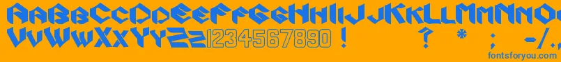 Zook Font – Blue Fonts on Orange Background