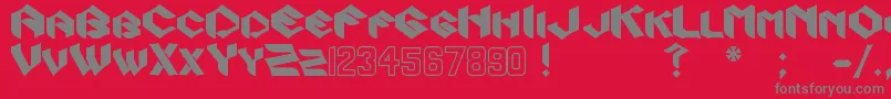 Zook-Schriftart – Graue Schriften auf rotem Hintergrund