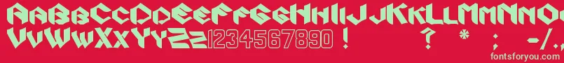 Zook Font – Green Fonts on Red Background