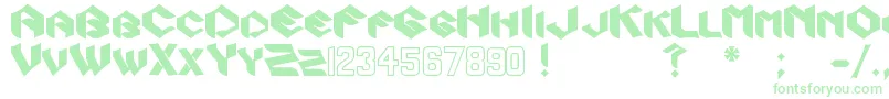 Zook-fontti – vihreät fontit valkoisella taustalla