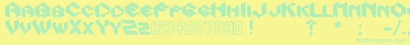 Zook Font – Green Fonts on Yellow Background