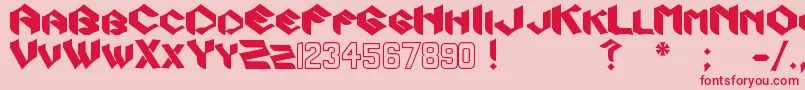 Zook-Schriftart – Rote Schriften auf rosa Hintergrund