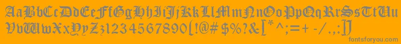 Cloisterblack-Schriftart – Graue Schriften auf orangefarbenem Hintergrund