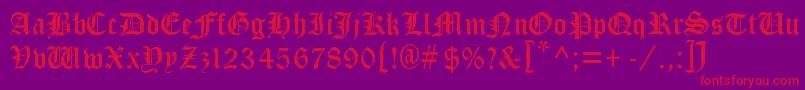 Cloisterblack Font – Red Fonts on Purple Background