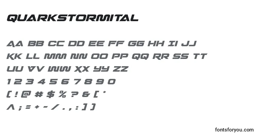 Шрифт Quarkstormital – алфавит, цифры, специальные символы