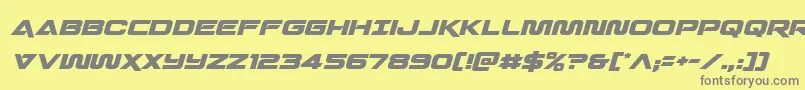 フォントQuarkstormital – 黄色の背景に灰色の文字