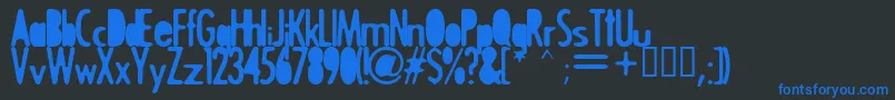 Trigger Font – Blue Fonts on Black Background