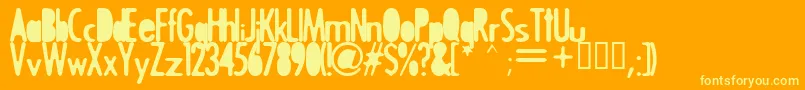 Trigger Font – Yellow Fonts on Orange Background