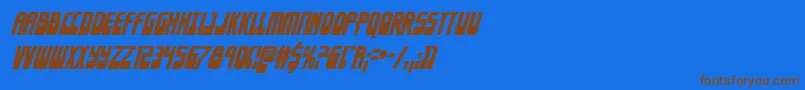 Eldebarancondital-Schriftart – Braune Schriften auf blauem Hintergrund