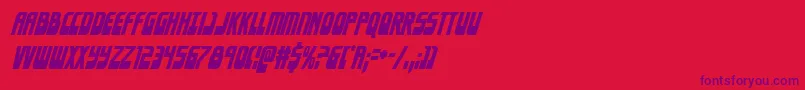 Eldebarancondital-Schriftart – Violette Schriften auf rotem Hintergrund