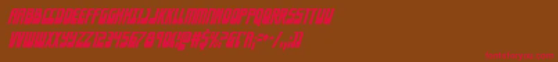フォントEldebarancondital – 赤い文字が茶色の背景にあります。