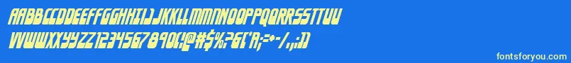 フォントEldebarancondital – 黄色の文字、青い背景