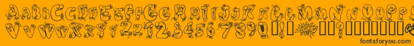 HeliumHeaven Font – Black Fonts on Orange Background