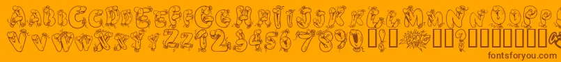 HeliumHeaven Font – Brown Fonts on Orange Background