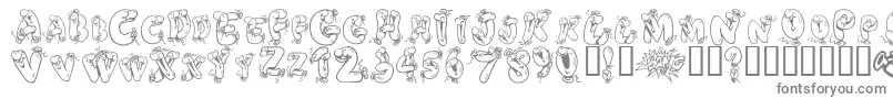 HeliumHeaven-Schriftart – Graue Schriften auf weißem Hintergrund