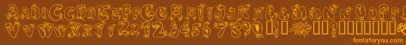 HeliumHeaven Font – Orange Fonts on Brown Background