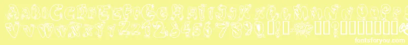 HeliumHeaven Font – White Fonts on Yellow Background