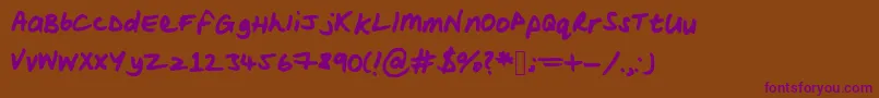 Шрифт Woodsscript – фиолетовые шрифты на коричневом фоне
