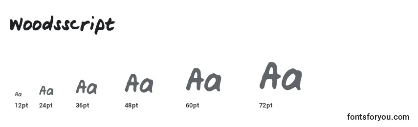 Woodsscript Font Sizes