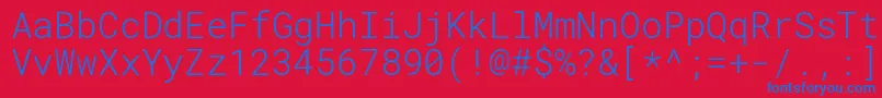 RobotomonoLight Font – Blue Fonts on Red Background