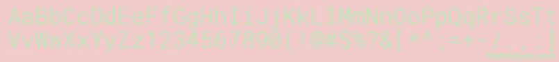 RobotomonoLight Font – Green Fonts on Pink Background