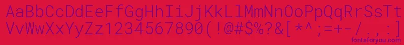 RobotomonoLight Font – Purple Fonts on Red Background