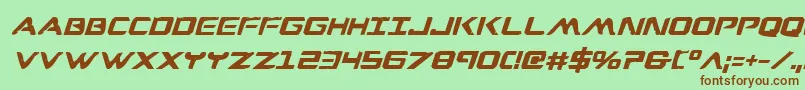 WarEagleBoldItalic Font – Brown Fonts on Green Background