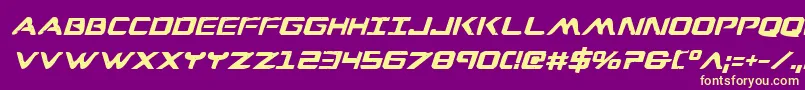 WarEagleBoldItalic Font – Yellow Fonts on Purple Background