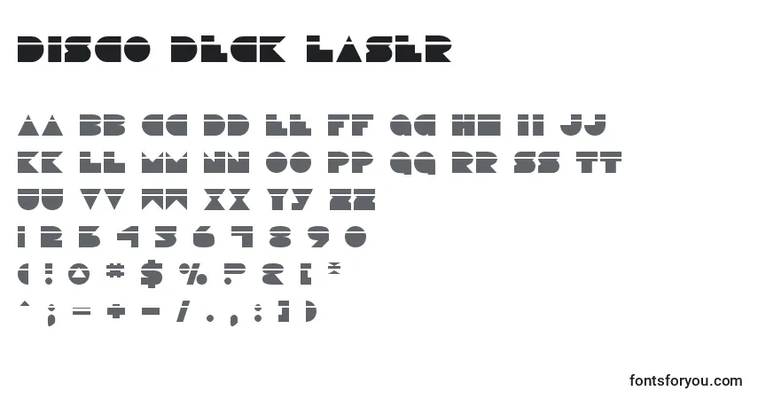 A fonte Disco Deck Laser – alfabeto, números, caracteres especiais