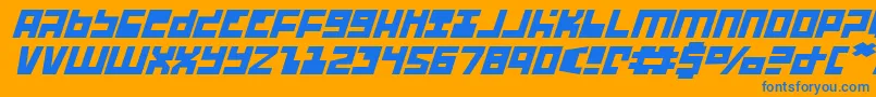 UfoHunterExpandedItalic Font – Blue Fonts on Orange Background