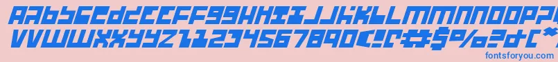 UfoHunterExpandedItalic Font – Blue Fonts on Pink Background