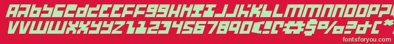 UfoHunterExpandedItalic Font – Green Fonts on Red Background