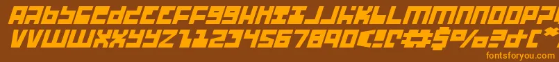 More about UfoHunterExpandedItalic Font UfoHunterExpandedItalic Font – Orange Fonts on Brown Background