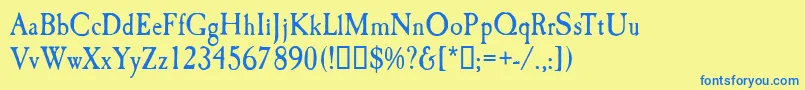 CaslonAntiqueDisplayRegular Font – Blue Fonts on Yellow Background