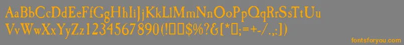 CaslonAntiqueDisplayRegular-Schriftart – Orangefarbene Schriften auf grauem Hintergrund