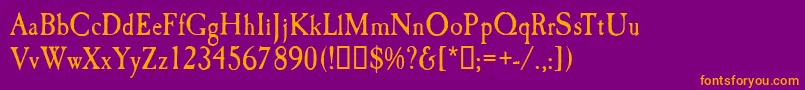 CaslonAntiqueDisplayRegular Font – Orange Fonts on Purple Background