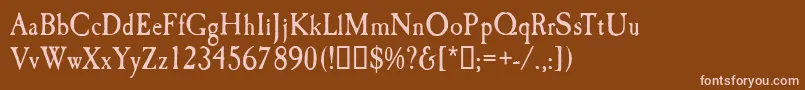 Шрифт CaslonAntiqueDisplayRegular – розовые шрифты на коричневом фоне