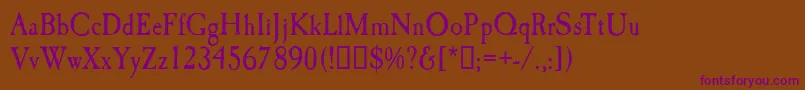 CaslonAntiqueDisplayRegular Font – Purple Fonts on Brown Background
