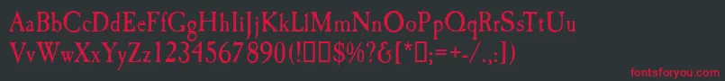 CaslonAntiqueDisplayRegular Font – Red Fonts on Black Background