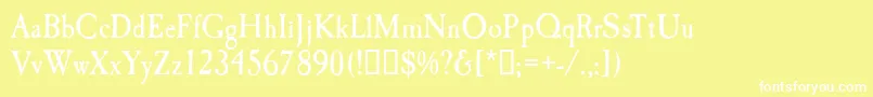Подробнее о шрифте CaslonAntiqueDisplayRegular Шрифт CaslonAntiqueDisplayRegular – белые шрифты на жёлтом фоне