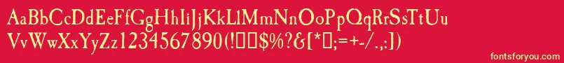 フォントCaslonAntiqueDisplayRegular – 黄色の文字、赤い背景