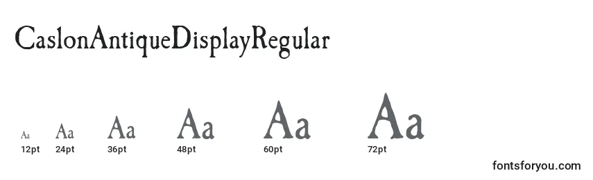 Размеры шрифта CaslonAntiqueDisplayRegular