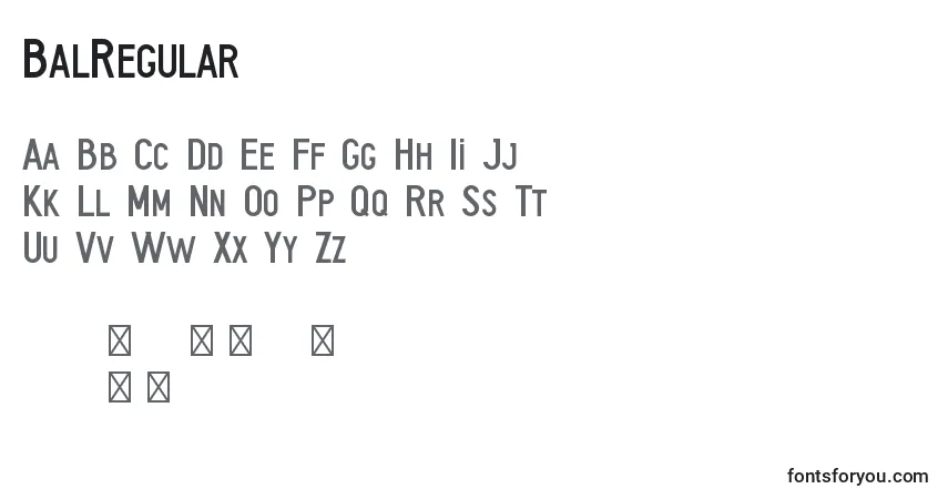 Fuente BalRegular - alfabeto, números, caracteres especiales