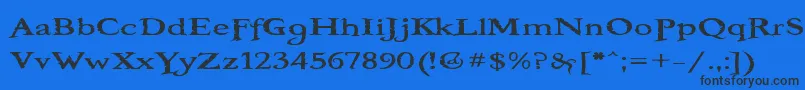 Czcionka BooterOneZero – czarne czcionki na niebieskim tle