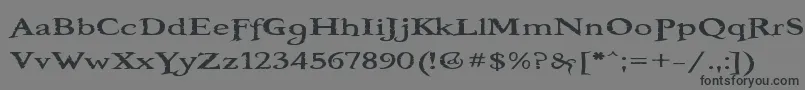 フォントBooterOneZero – 黒い文字の灰色の背景