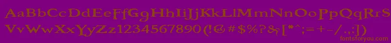 BooterOneZero Font – Brown Fonts on Purple Background