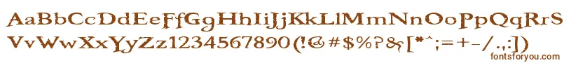 BooterOneZero-Schriftart – Braune Schriften auf weißem Hintergrund