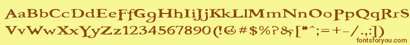 Шрифт BooterOneZero – коричневые шрифты на жёлтом фоне